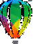 Multicolor balloon mark for CorelDRAW Graphics Suite